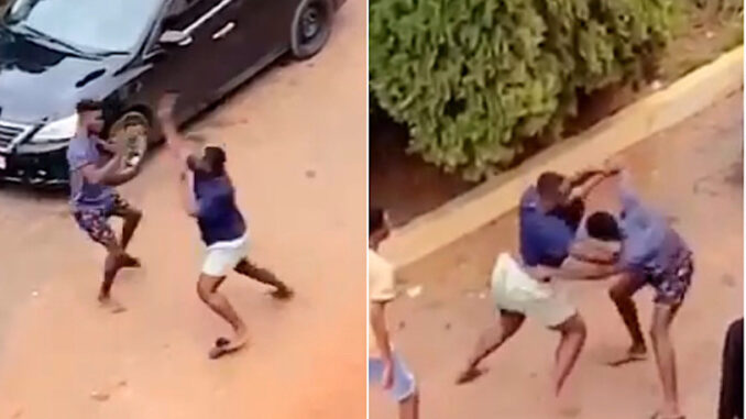 Two University Students Captured Allegedly Fighting Over A Girl (Video)