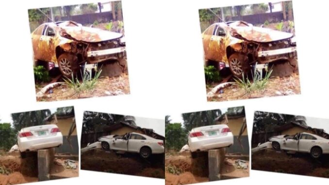 Speeding driver dies, kills a female pedestrian after losing control of his car in Anambra