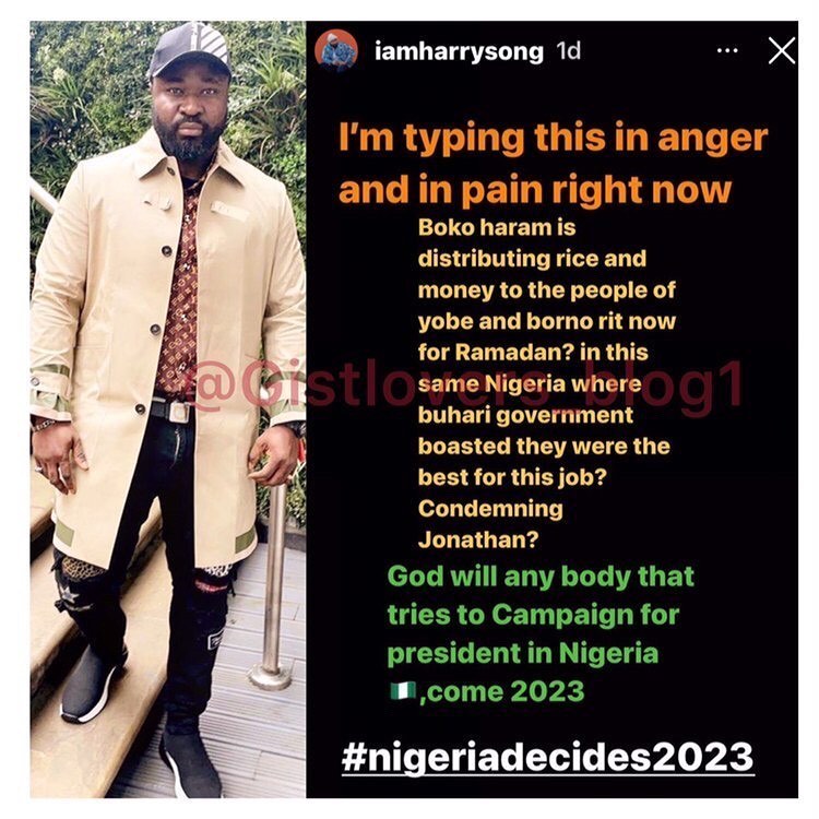 “I’m in pain right now” - Popular Singer, Harrysong laments bitterly over the state of the nation