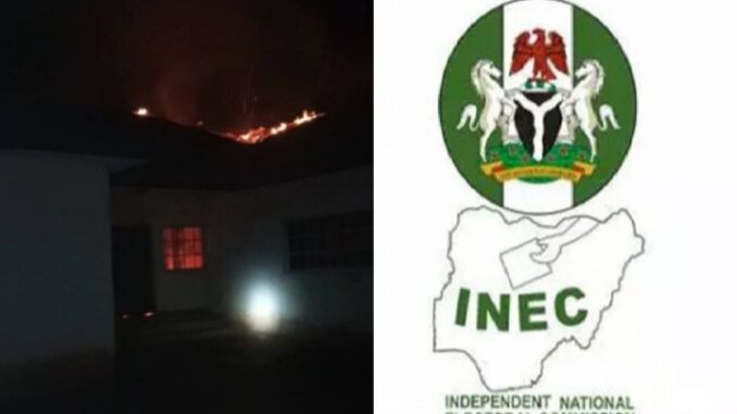 Breaking, fire outbreak at INEC office in Enugu