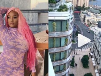 DJ Cuppy watches the Monaco Grand Prix 2021 from the balcony of the Otedola family home in Monté Carlo
