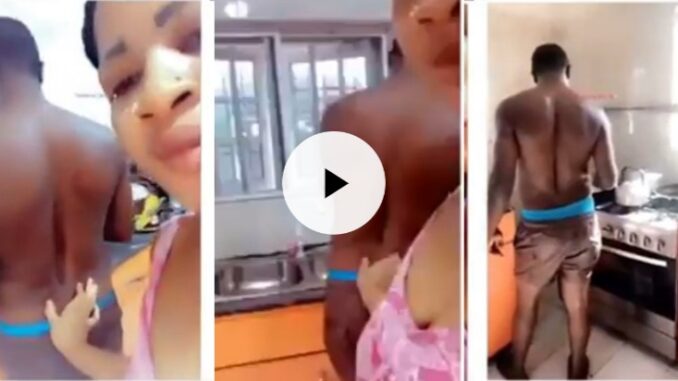 Female corp member shares clip of a married man cooking for her