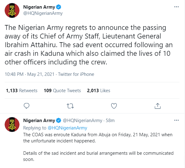 Nigerian Army confirms
