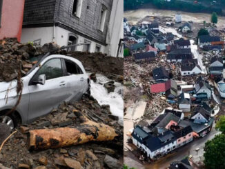 20 killed and 70 people missing as floods destroy buildings and leave families trapped on rooftops in Germany (photos)