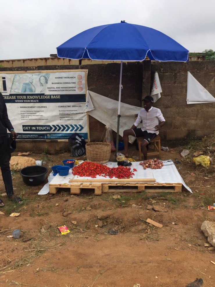 Proudly graduate excited as he becomes pepper seller, showcases his business